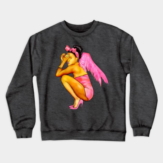 Shy Angel Crewneck Sweatshirt by NochTec